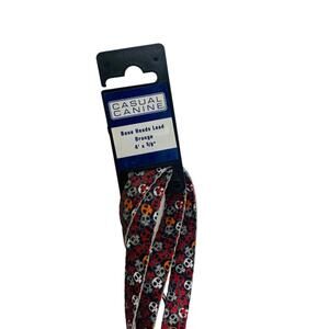 Casual Canine Dog Leash Bone Heads Skulls Lead Orange 4' x 5/8"